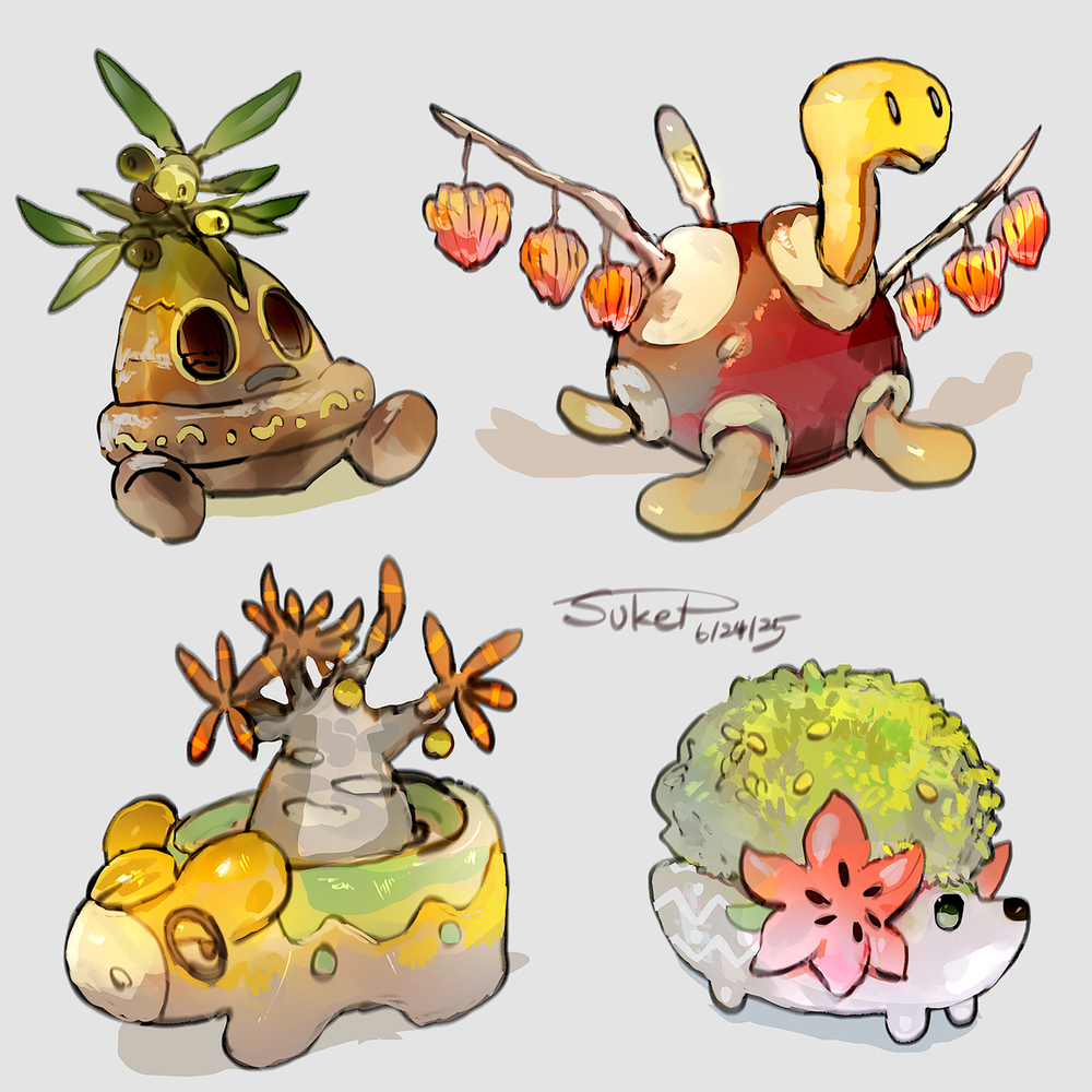 ポケモンモチーフの植木鉢