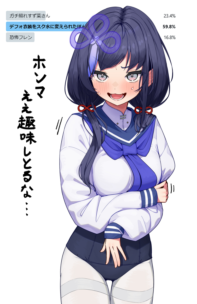 デフォ衣装をスク水に変えられたぽんちゃん