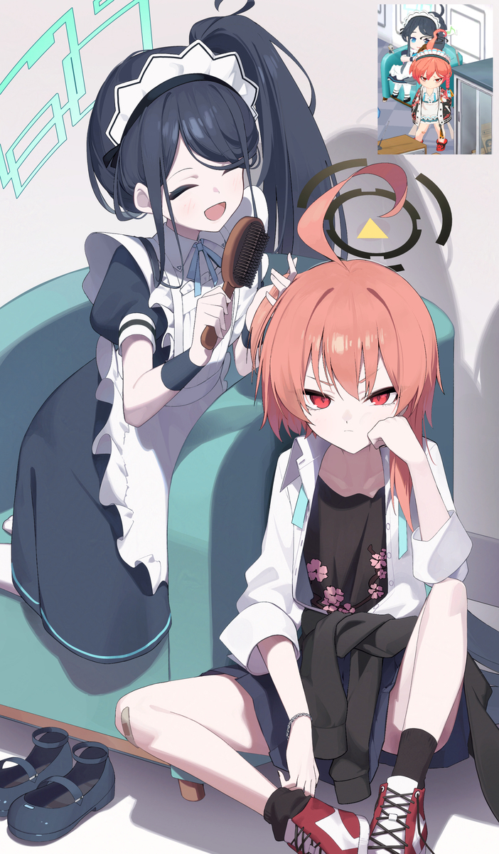ネルの髪をとかしてあげるアリス