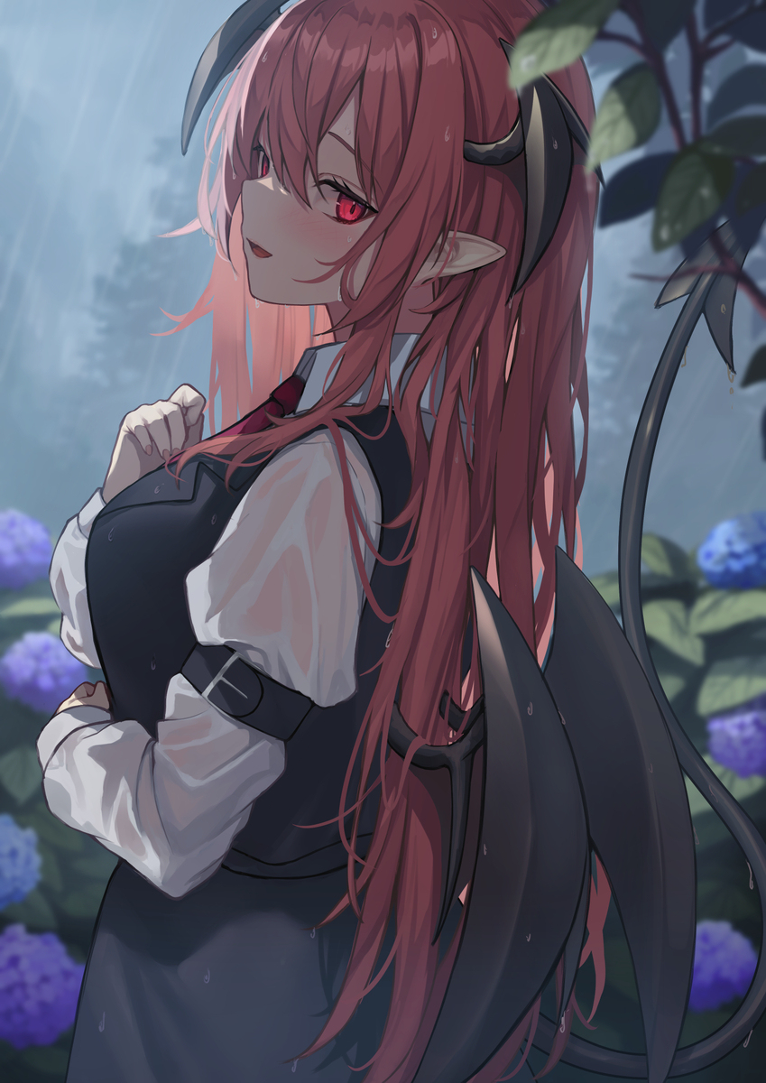 ずぶ濡れ小悪魔さんと雨宿り
