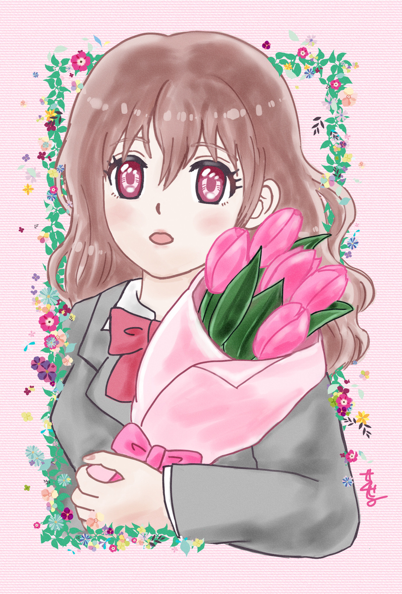 🌷チューリップの花束を抱えて🌷