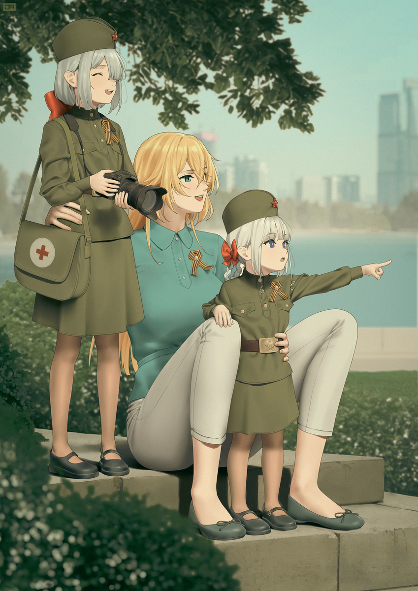 AK-47 WITH DAUGHTERS ON VICTORY