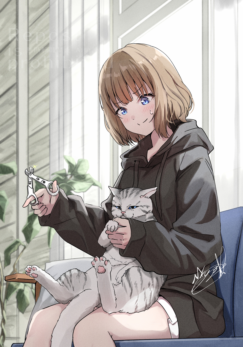 爪切りと猫圧