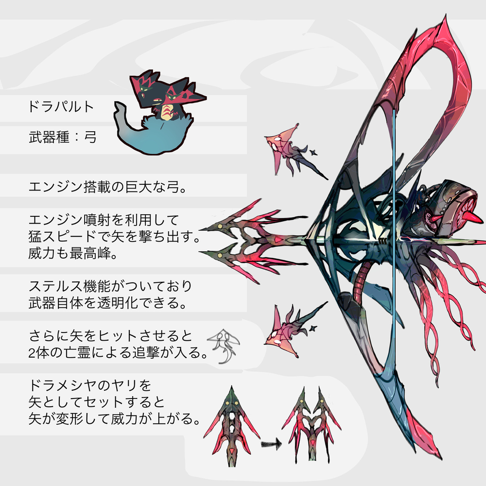 ドラメシヤ・ドロンチ・ドラパルトモチーフの武器（ポケモン）