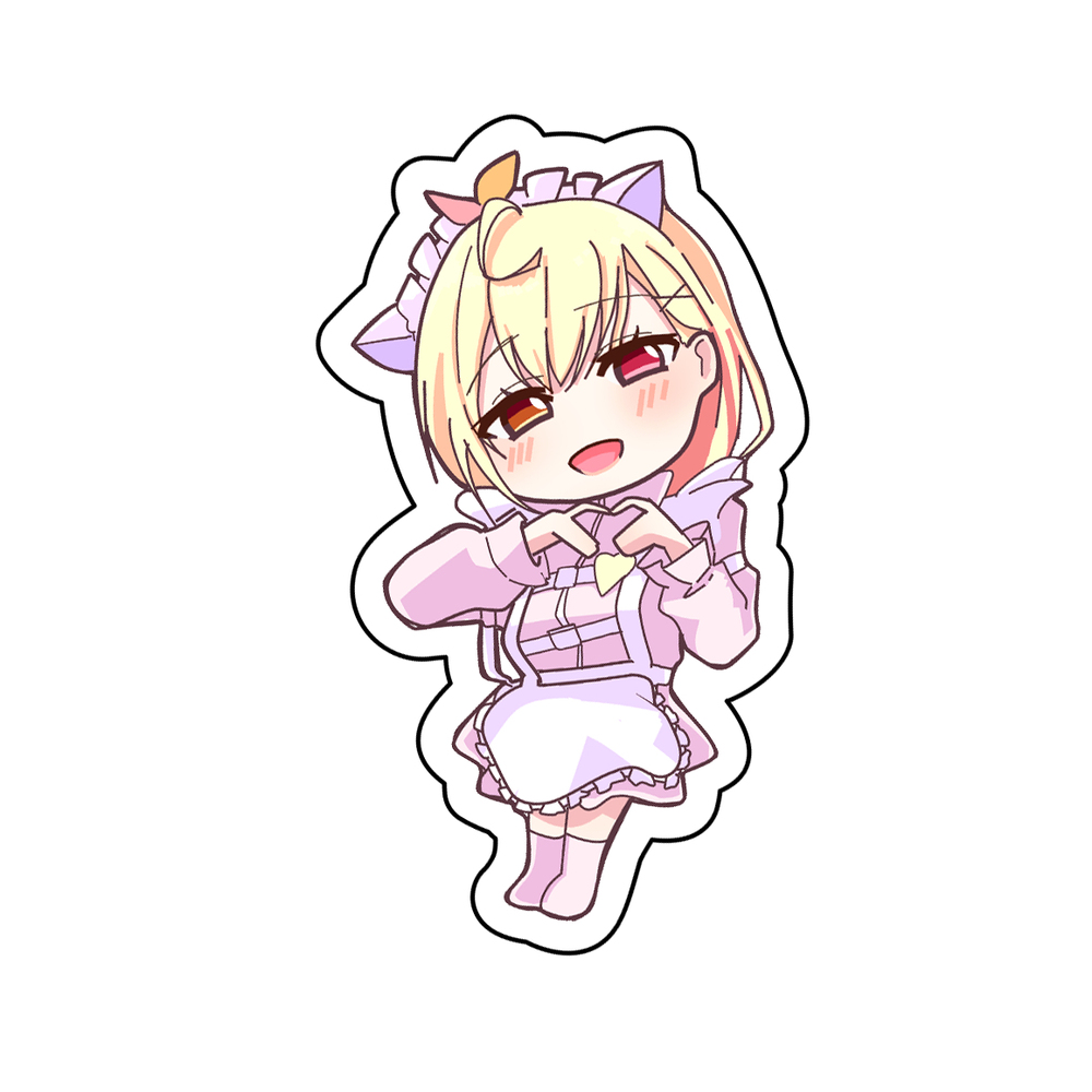 ぷてさらメイド服　箔押しチェキ風カード＆シール