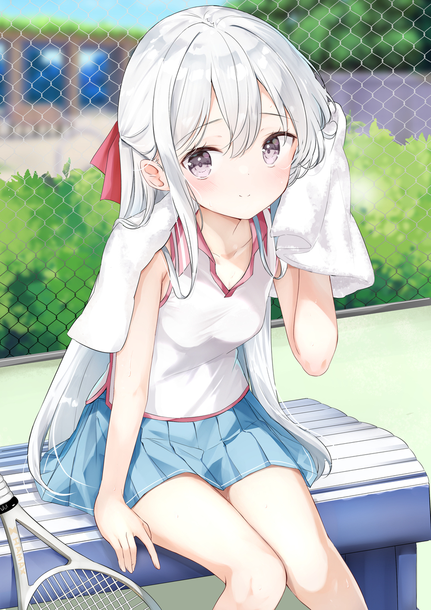 『汗かいちゃいましたね。 タオルありがとうございます。お兄さん』