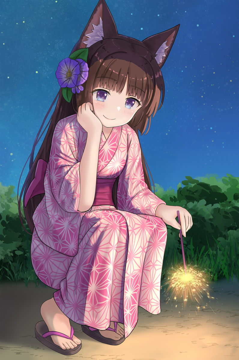 浴衣姿の猫耳娘