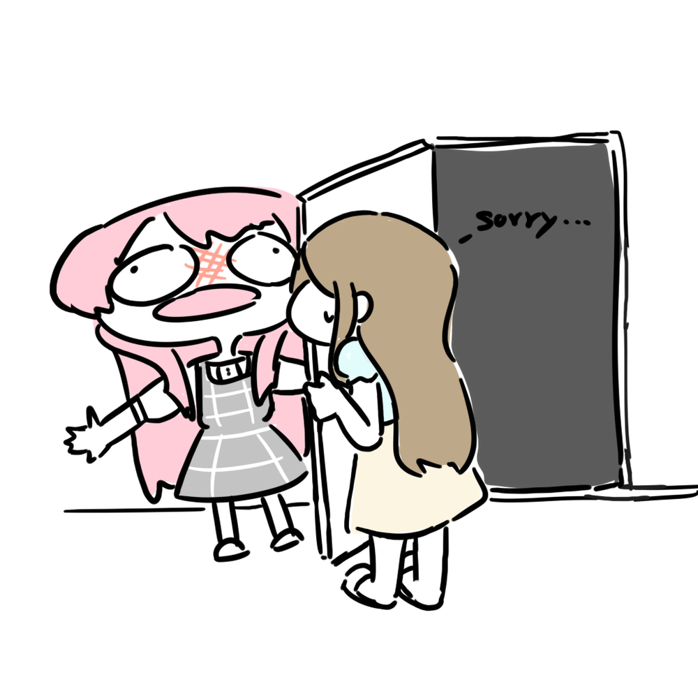 小心門後