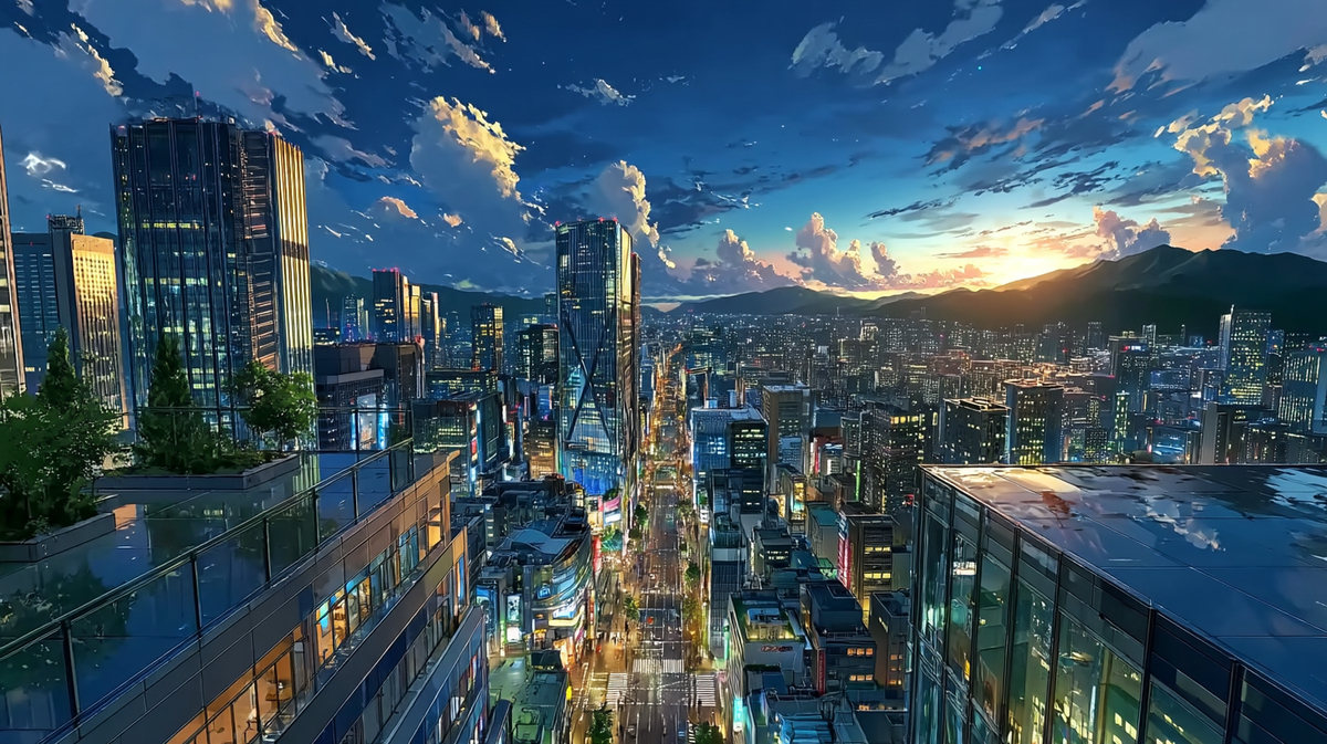 雨上がりの都会