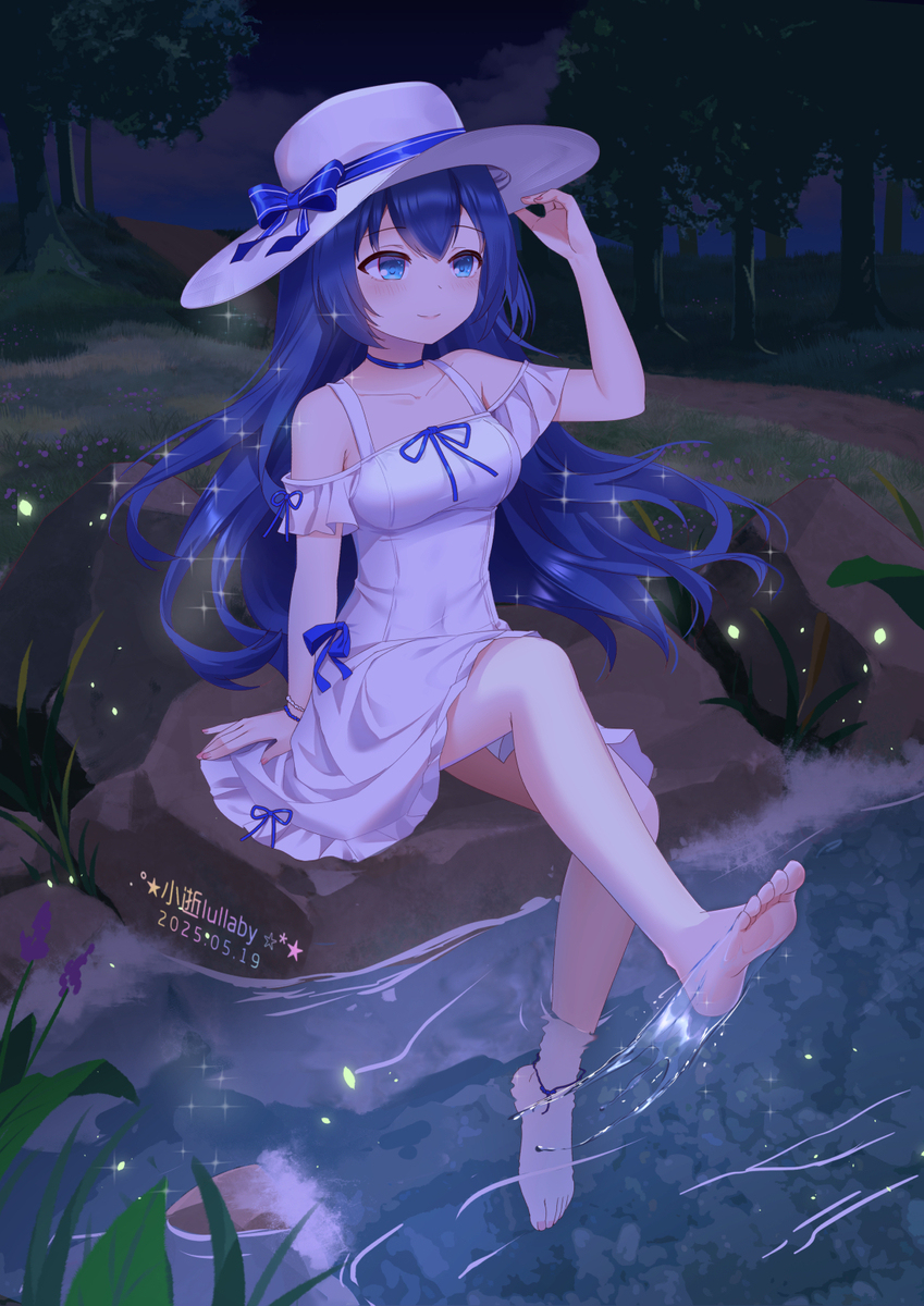 【私人约稿】少女溪边戏水