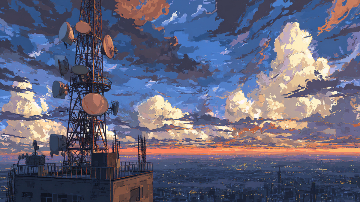 鉄塔のある夕暮れ