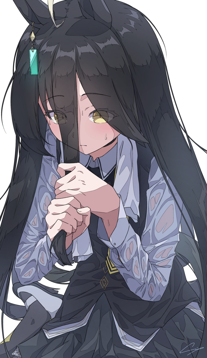 前髪ギュッ