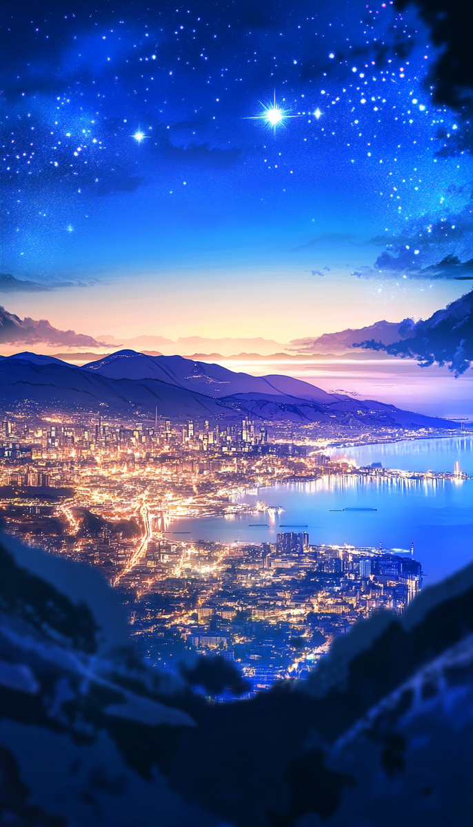 空撮した夜景