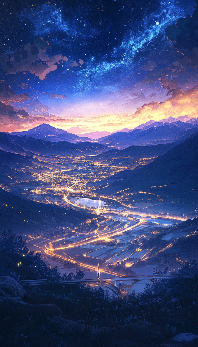 空撮した夜景