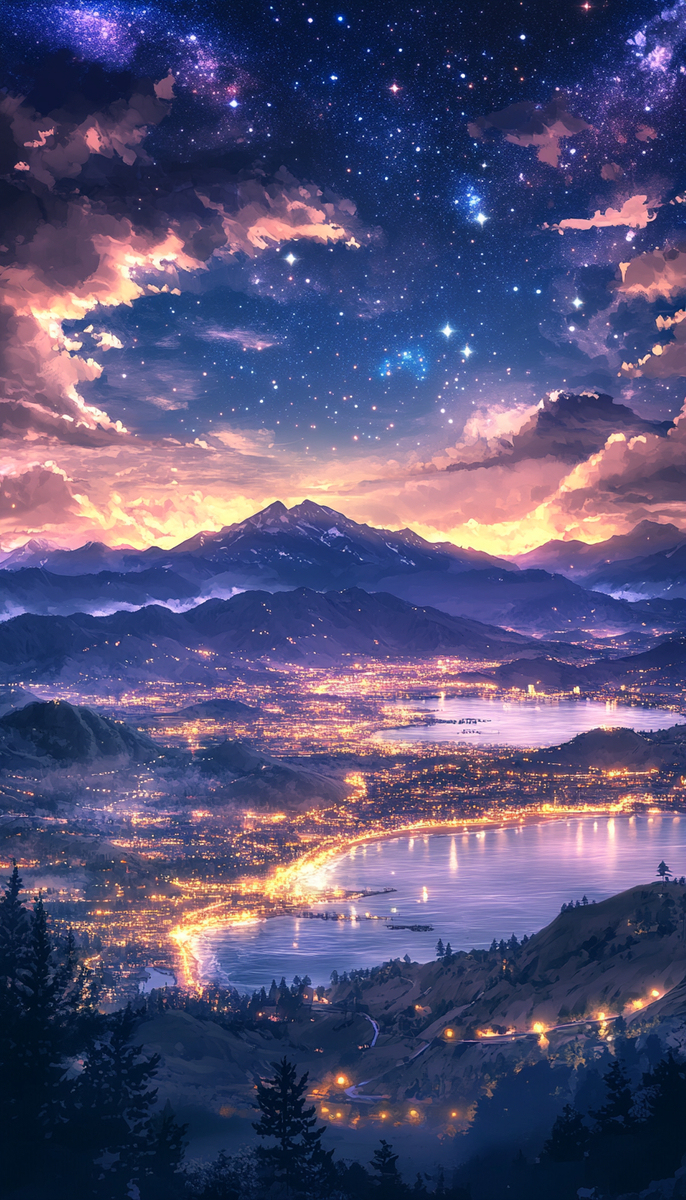 空撮した夜景