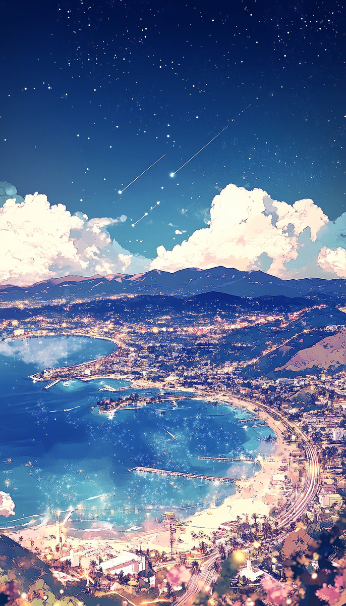 空撮した夜景