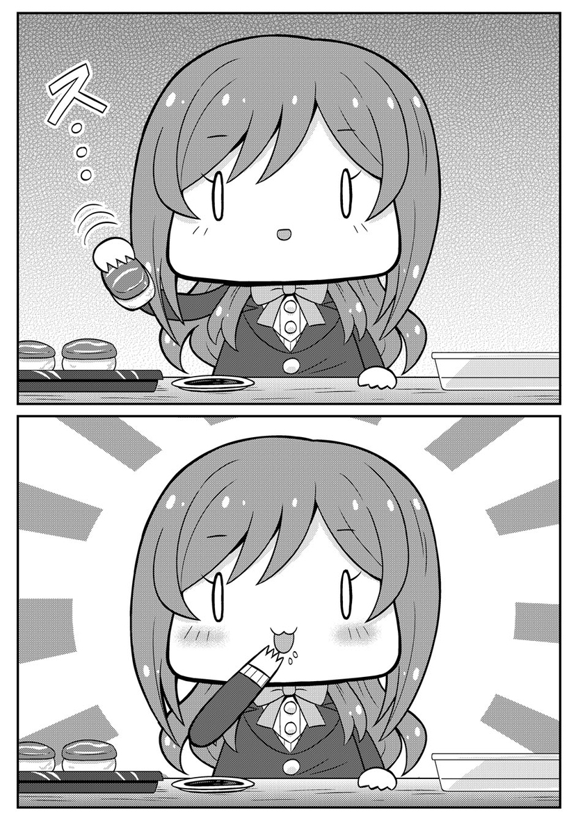 お寿司を食べる莉波ちゃん