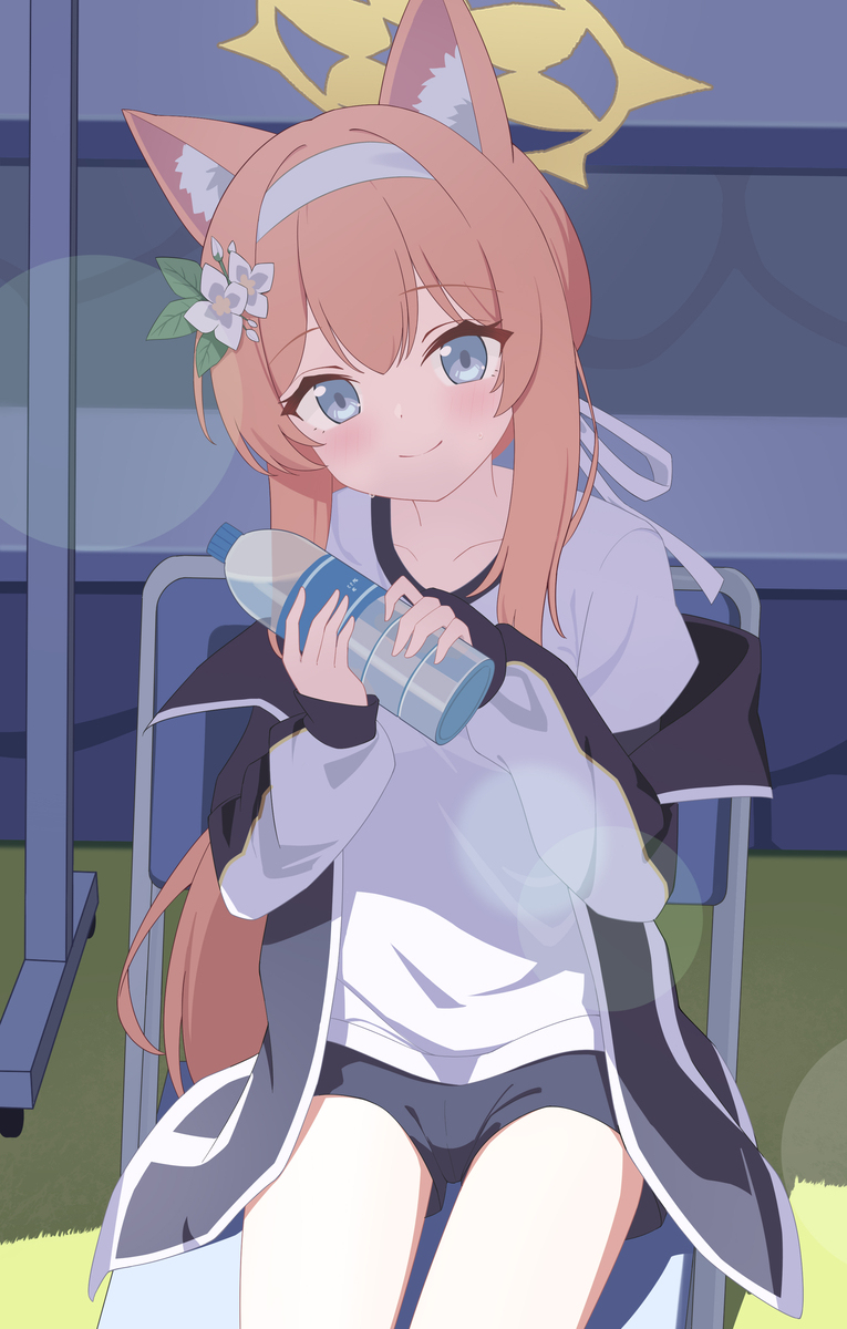 先生~暑いですよ?お水忘れずに飲んでくださいね~
