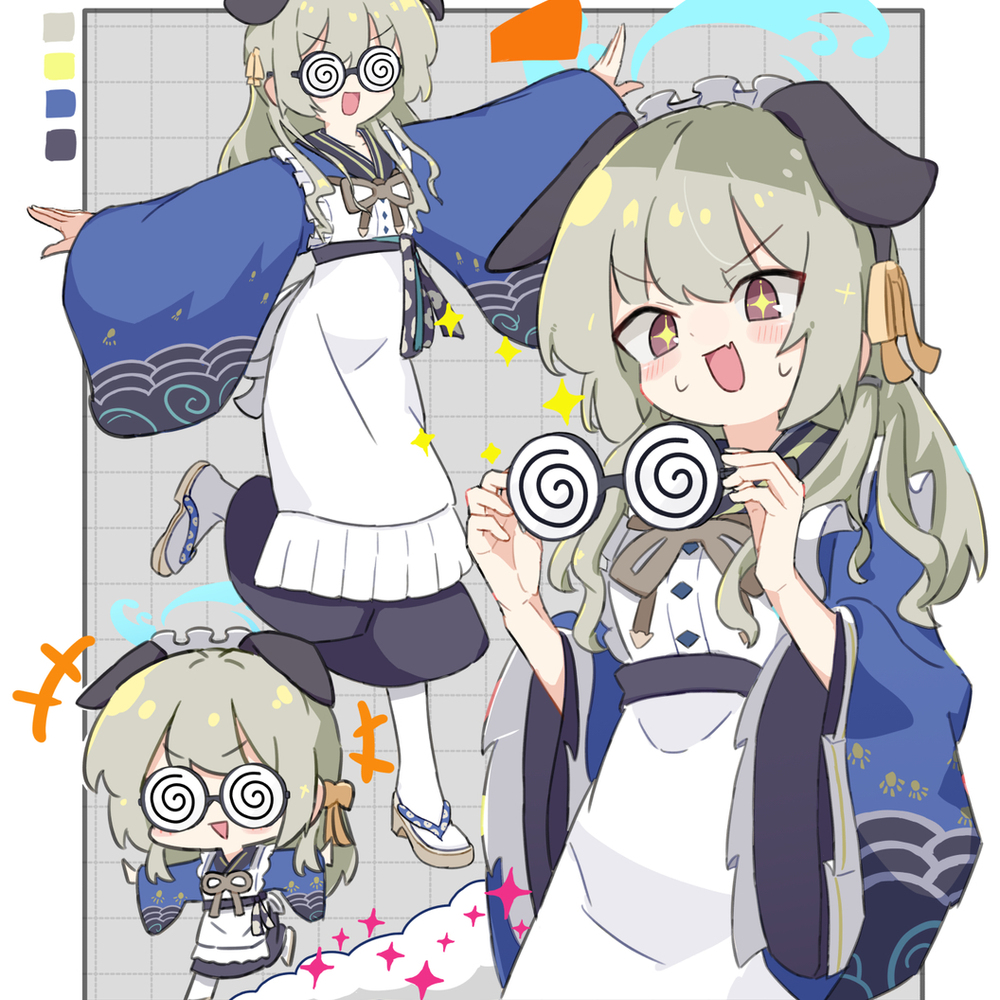 ぐるぐるメガネでテンションが上がるウミカ