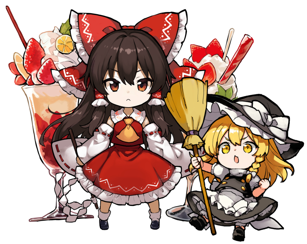 中デフォルメ霊夢＋魔理沙