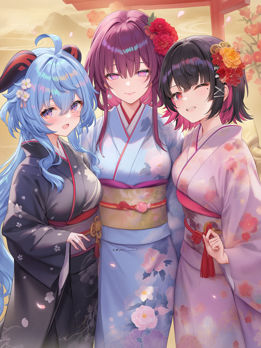 甘雨与卡芙卡与艾莲