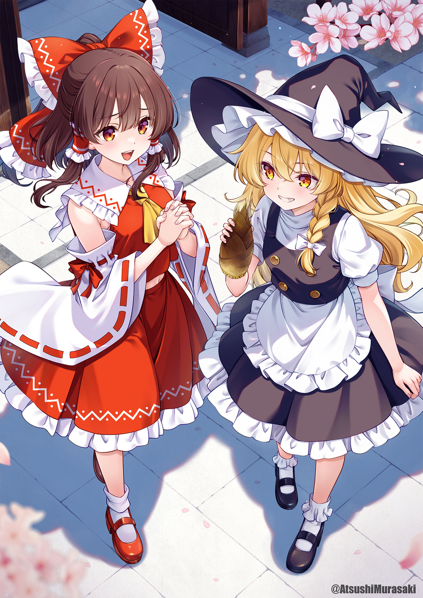 春の霊夢と魔理沙