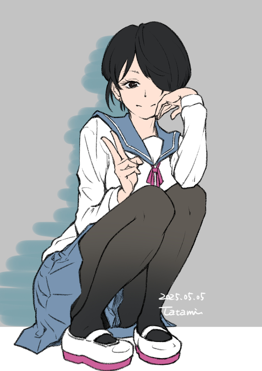 しゃがむポーズ