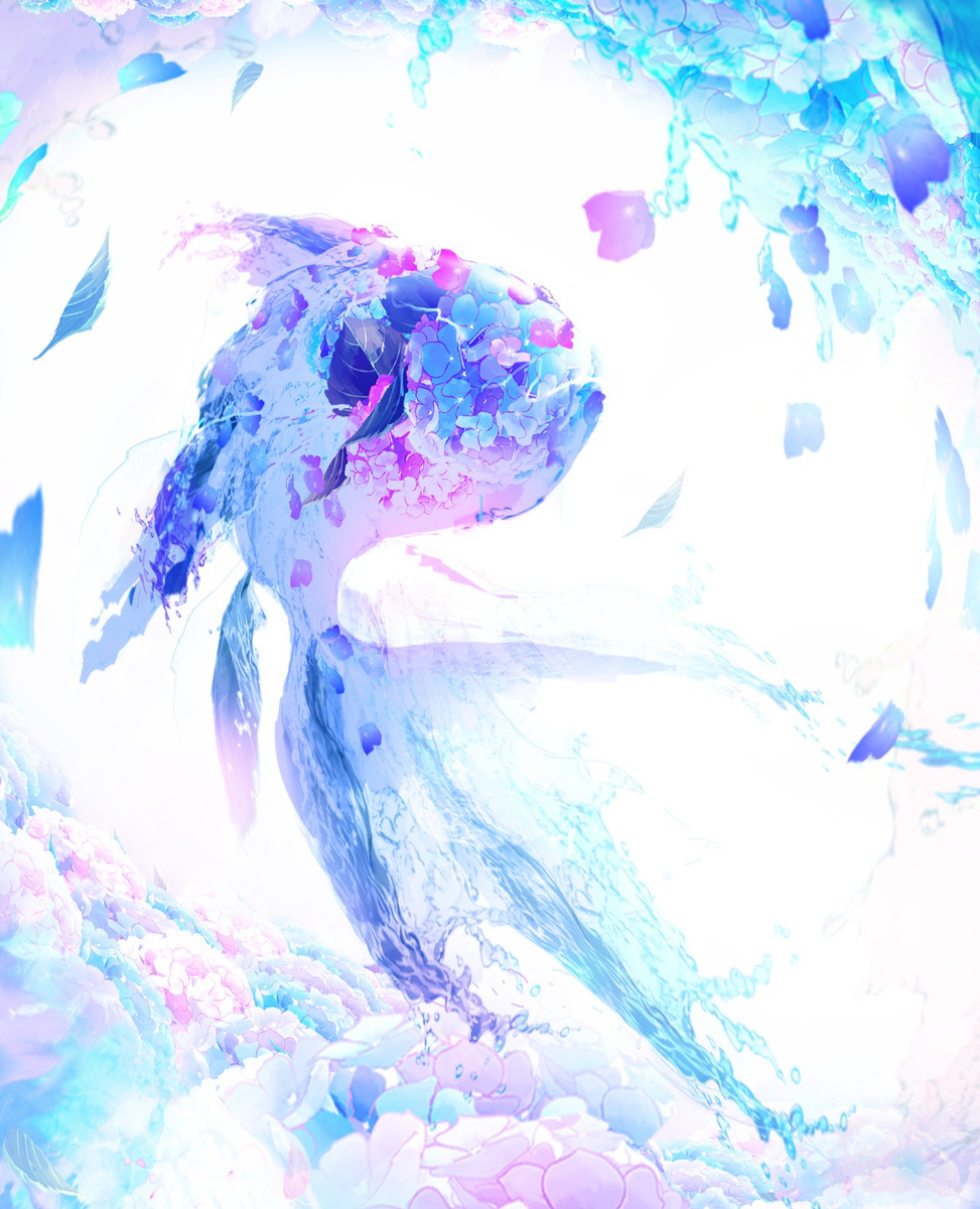 紫陽花を泳ぐ