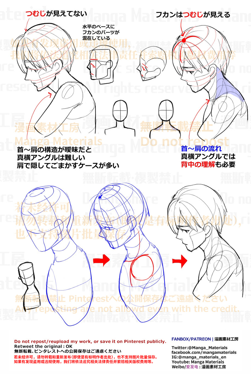 個人メモ：真横アングルを描く時の注意点