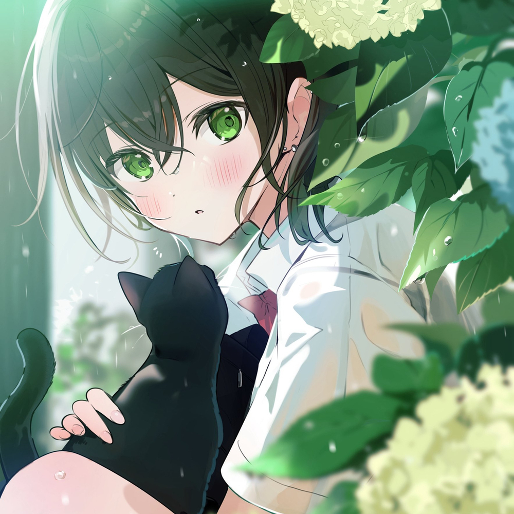 「急な雨に降られて。」