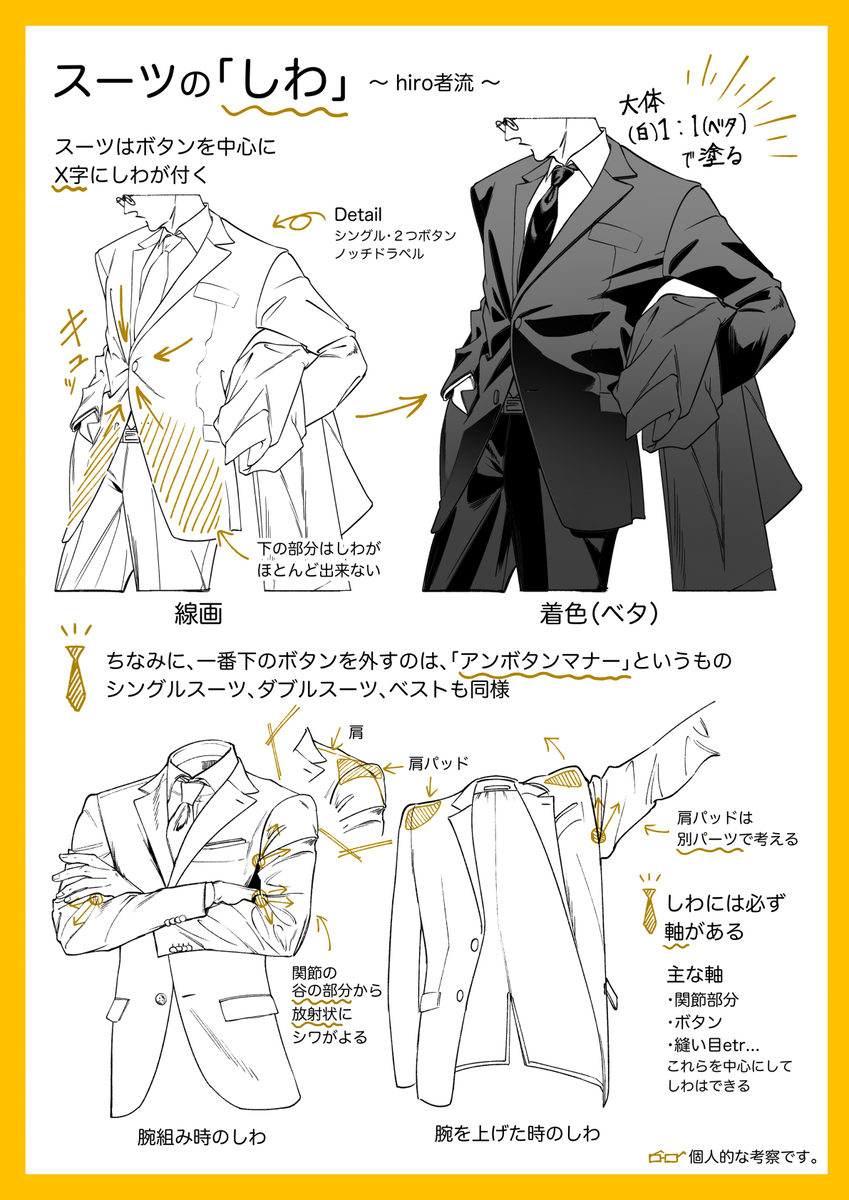 スーツの描き方講座