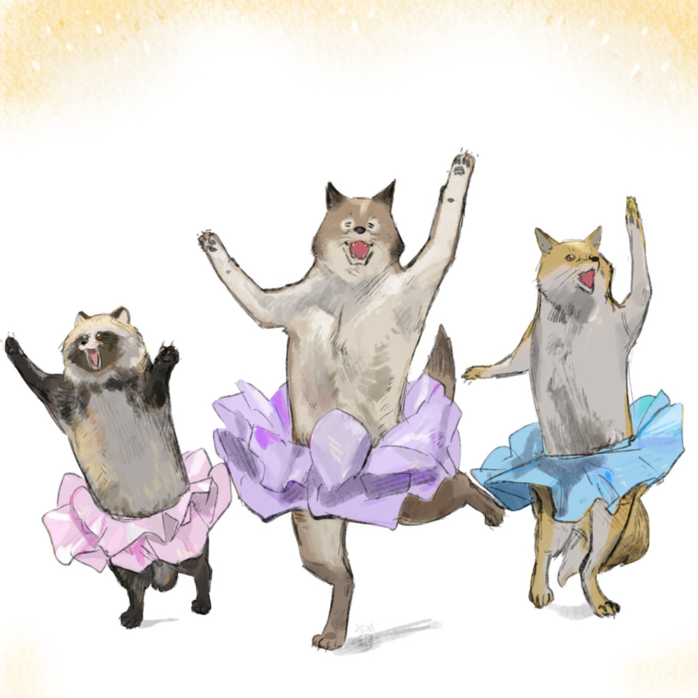 フリルとイヌタヌキキツネ。「「「わー」」」