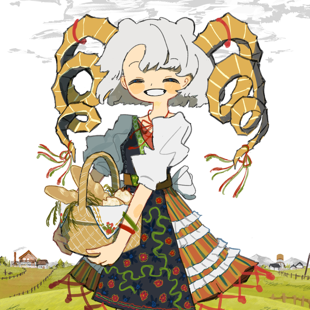高原のツノ娘