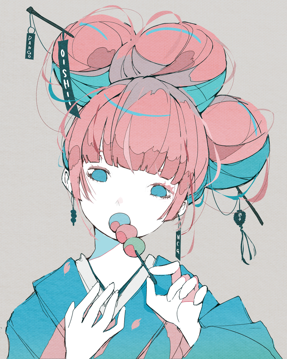 お団子ヘアーのお団子屋さん。