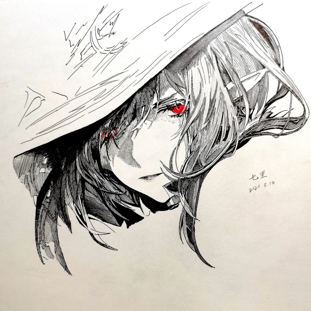 【明日方舟】二队长 钢笔画练习