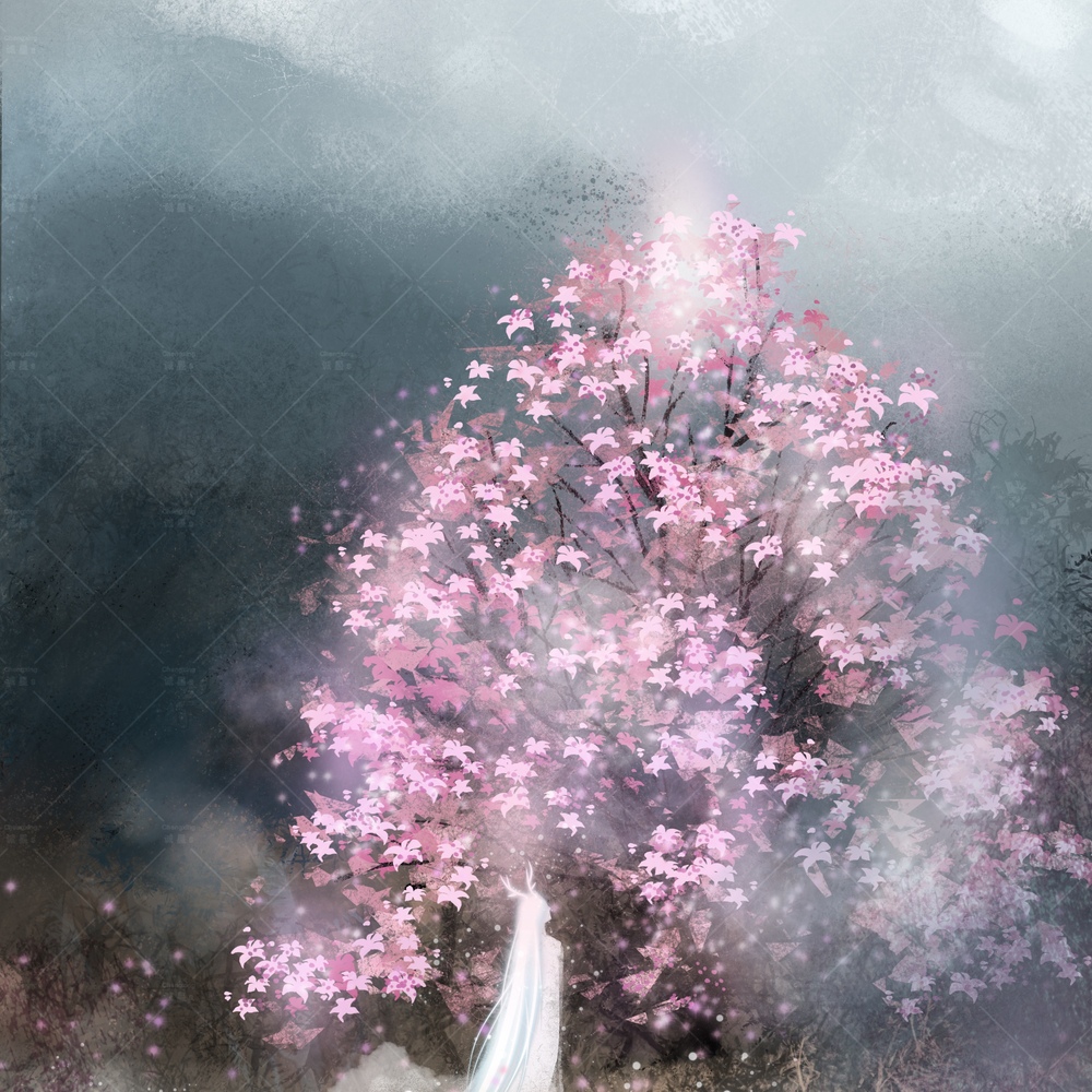 寻找插画幻想世界白鹿场景
