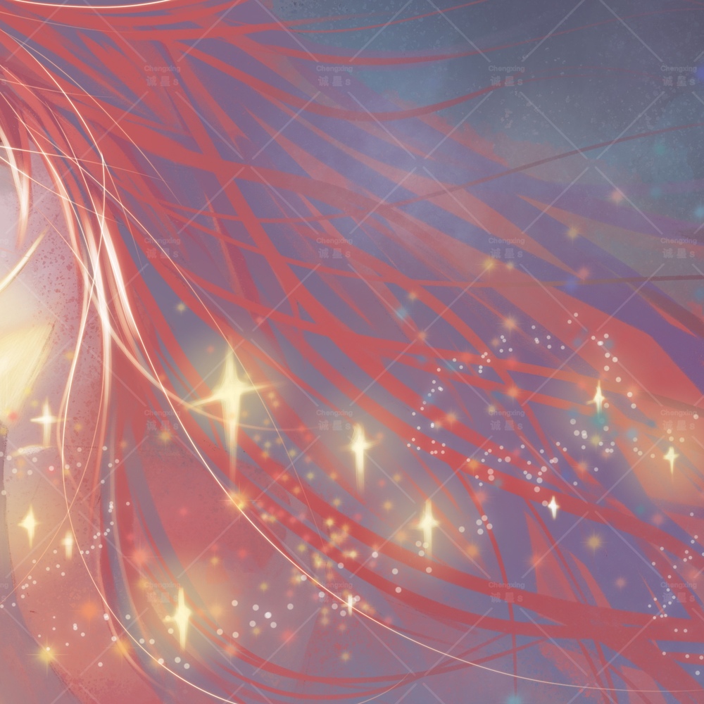 原创插画少女星空色彩练习