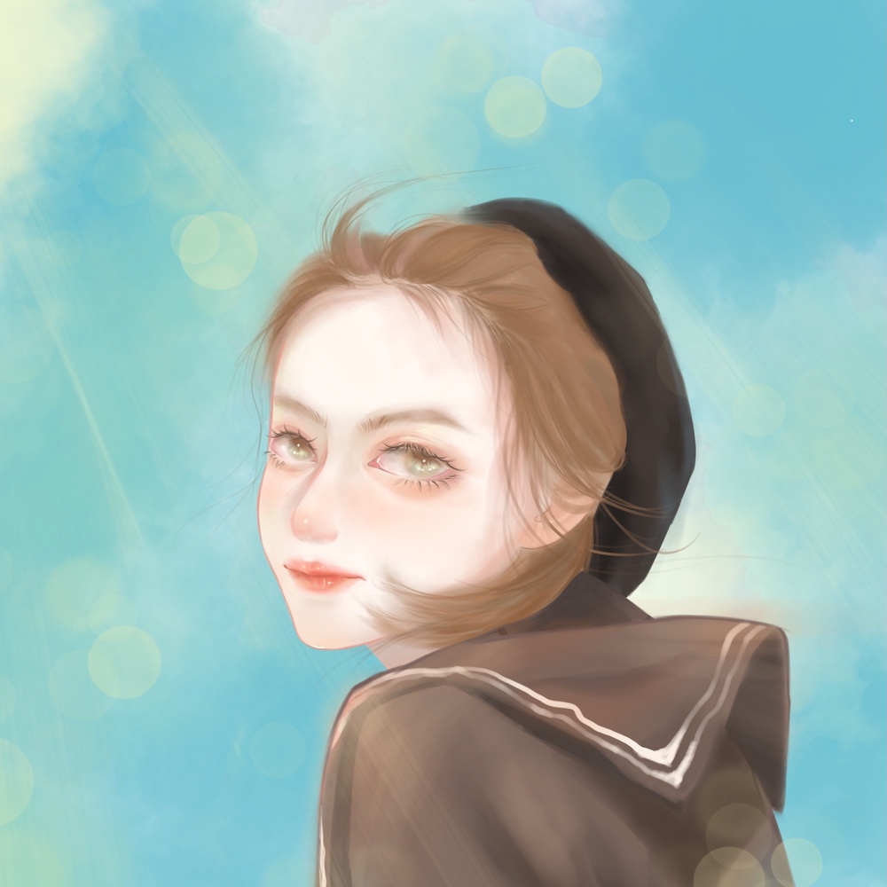 今天是蓝色系少女