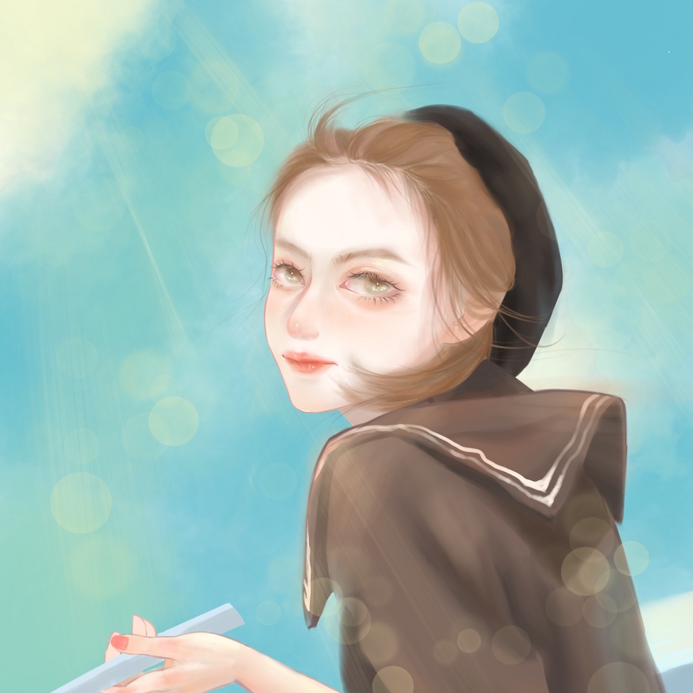 今天是蓝色系少女