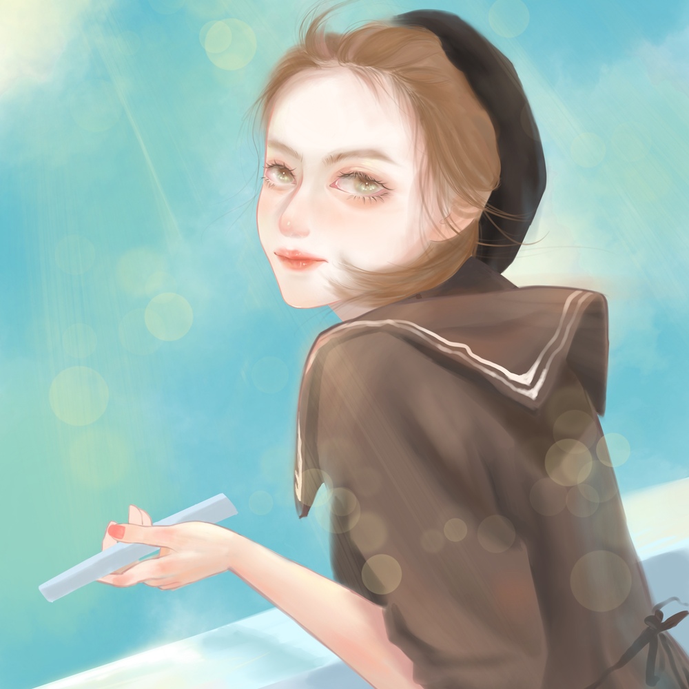 今天是蓝色系少女