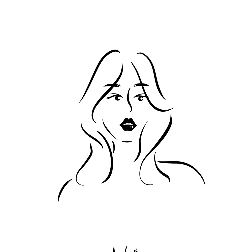 极简插画
昨天画了个美女姐姐