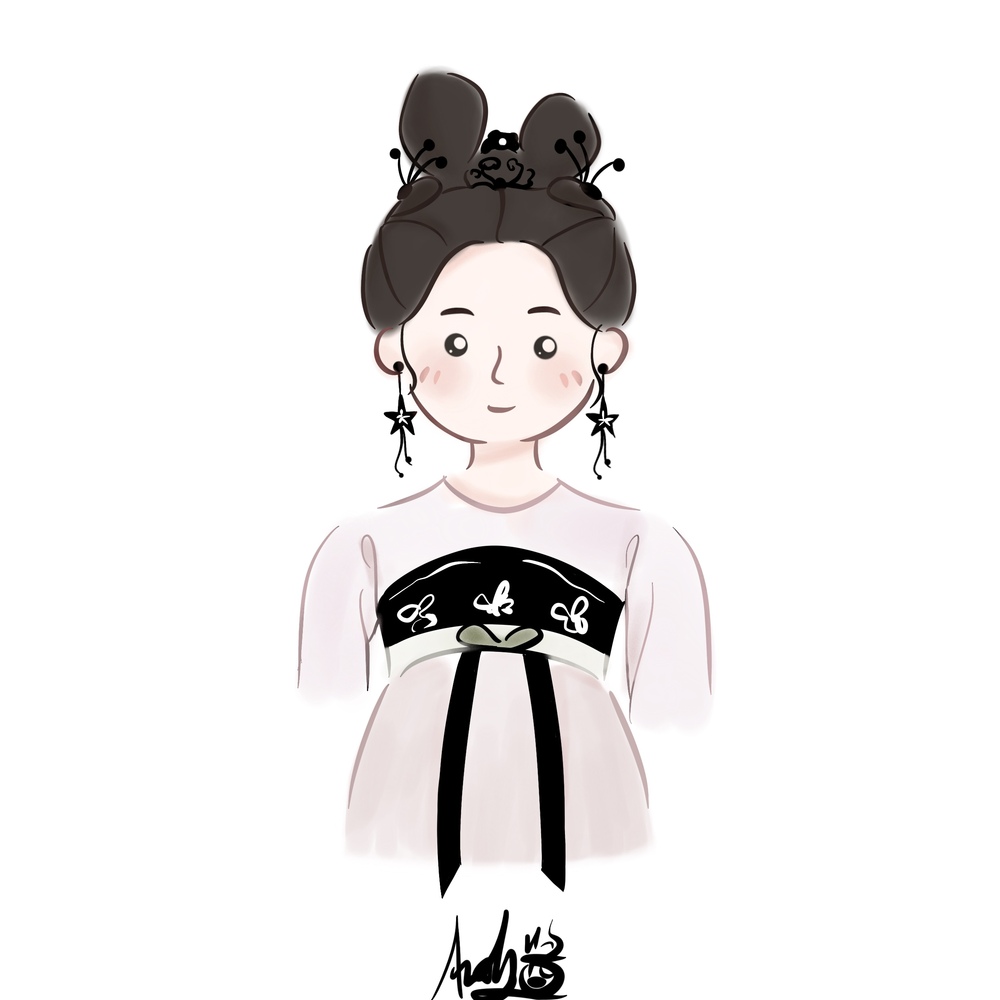 极简插画
试穿上色