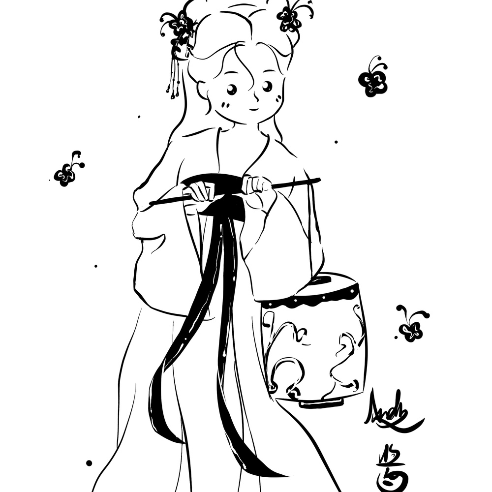 极简插画
今天画她