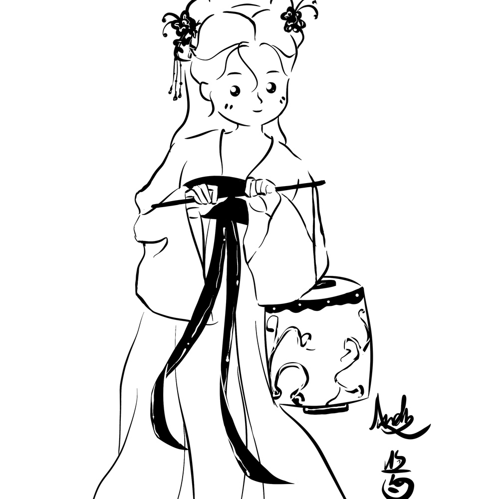 极简插画
今天画她