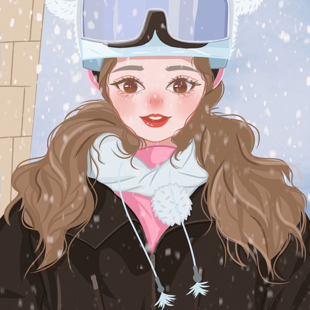 原创冰雪头像插画