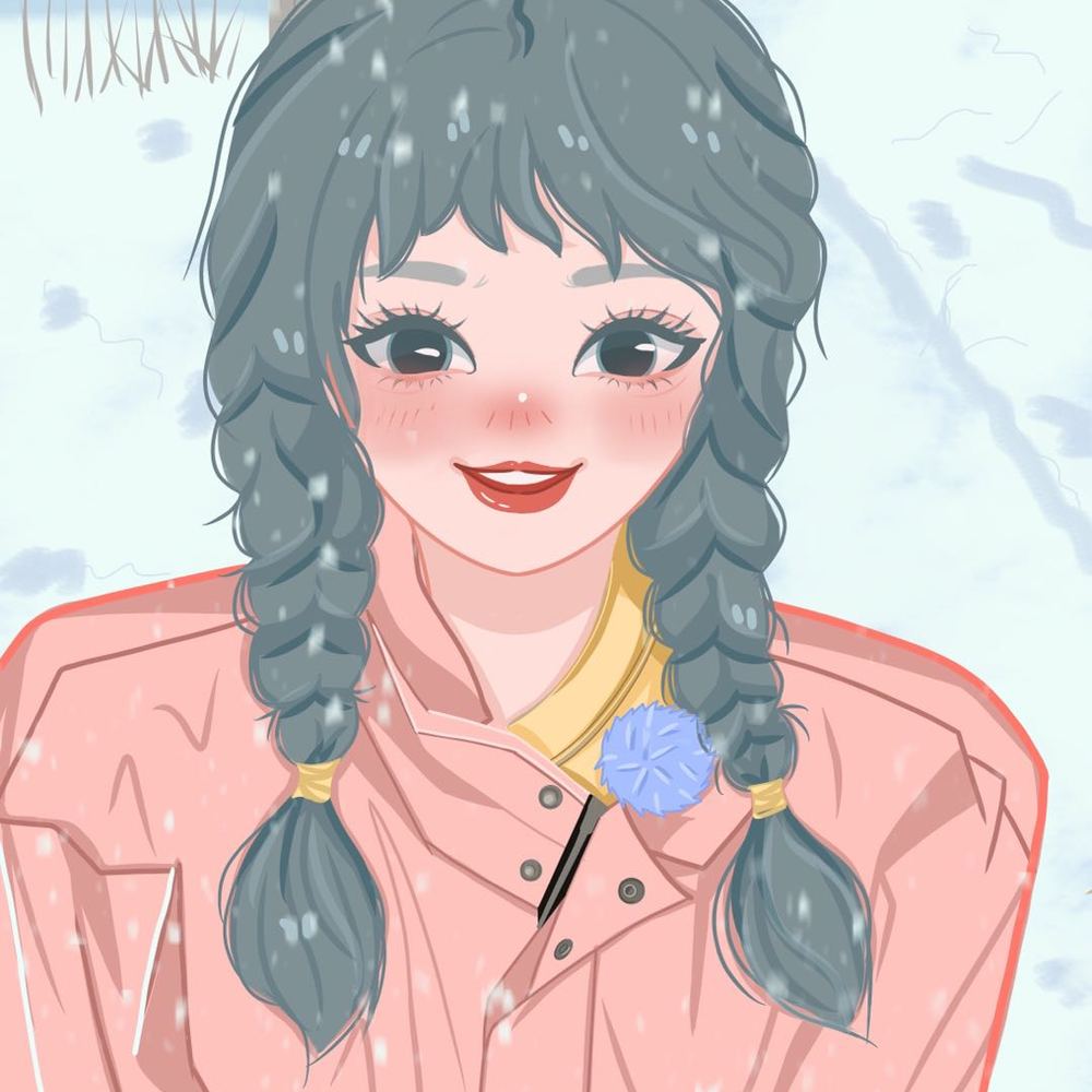 原创冰雪头像插画
