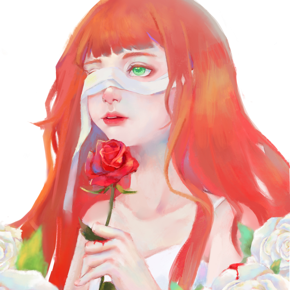 少女与玫瑰