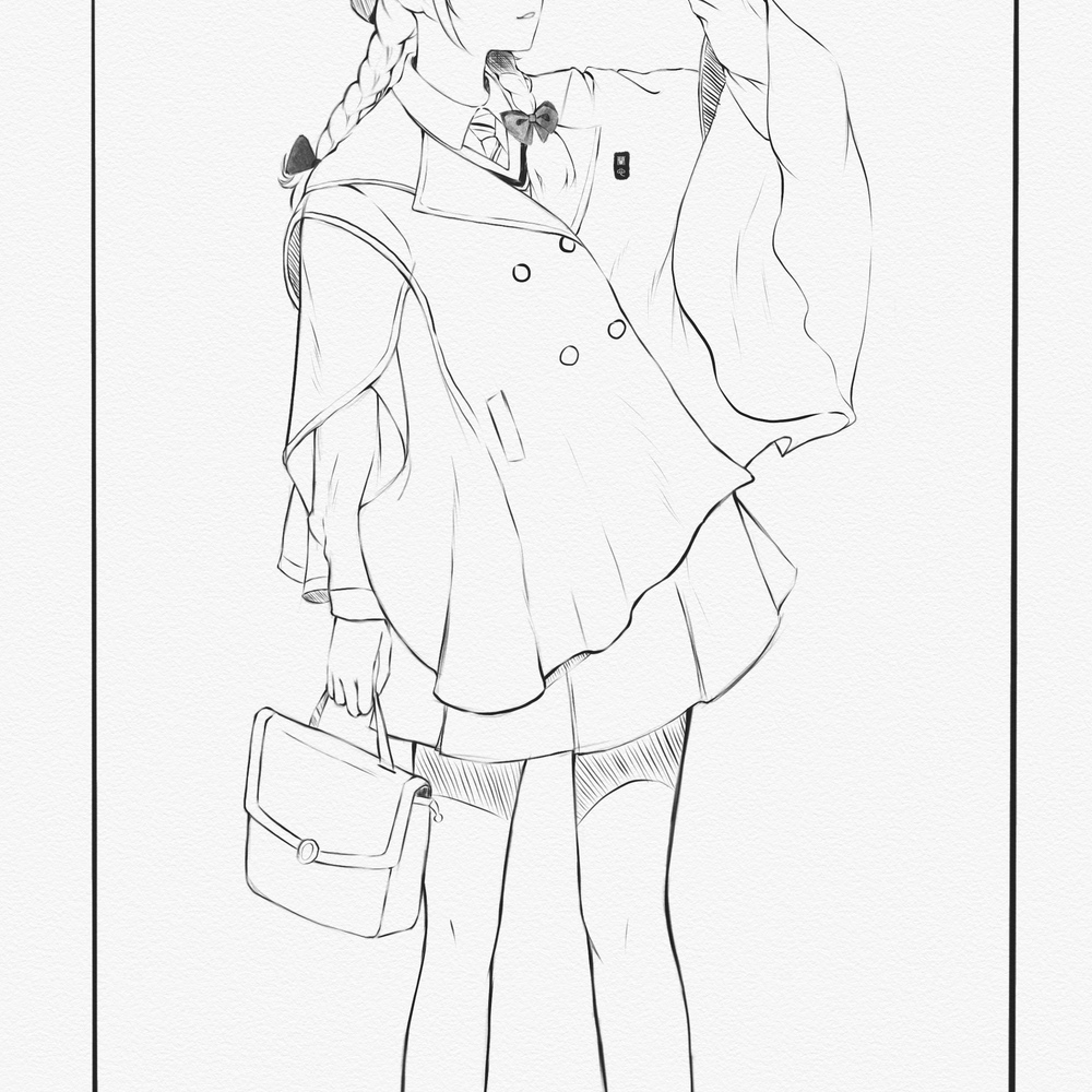 二次元速写风两张