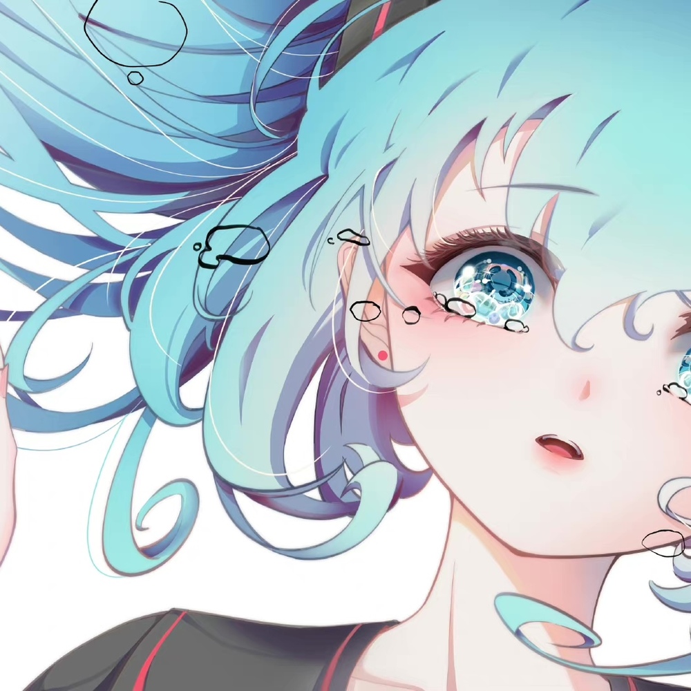 初音绘画过程