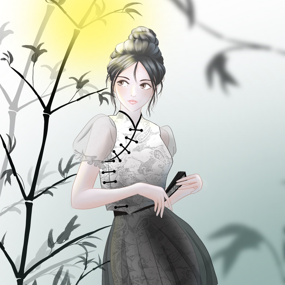 插画练习 竹韵